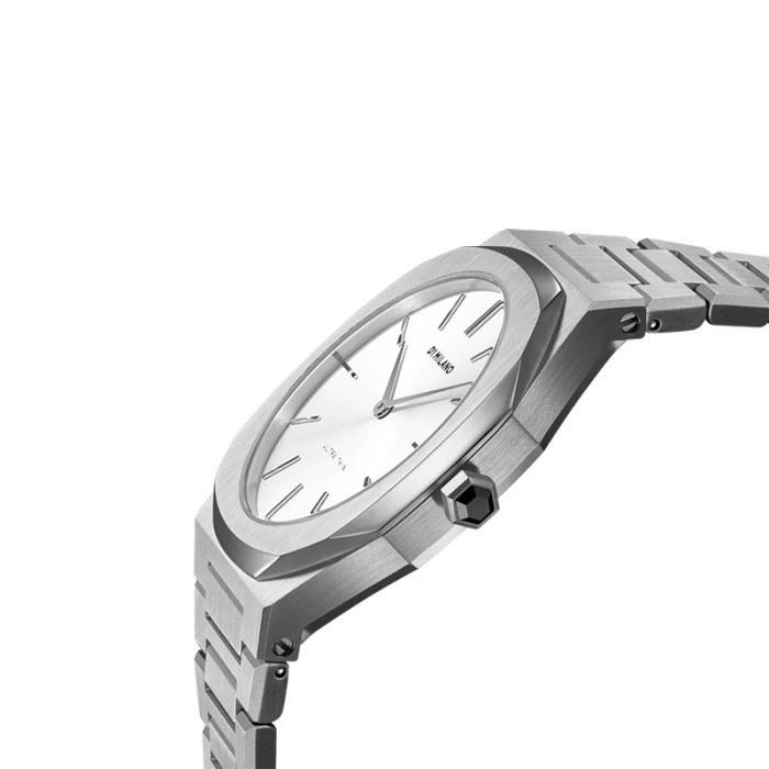 Jam Tangan D1 Milano Ultra Thin D1-Utbl08 Silver Cloud White Dial Stai