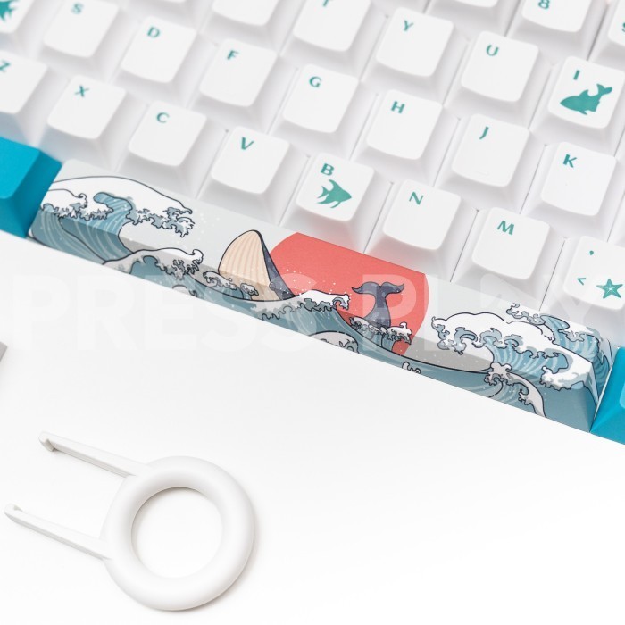 Ukiyo Sea Waves Pbt Dye Sub Keycaps 108 Keys
