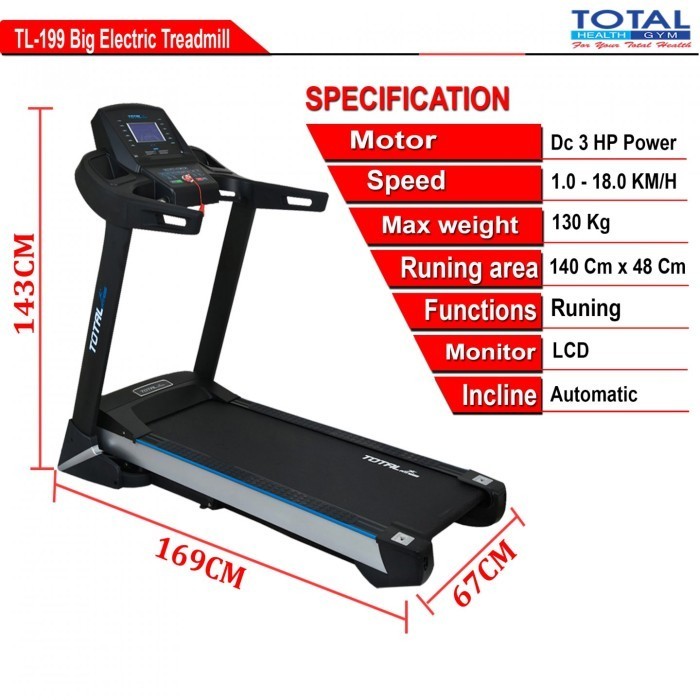 Treadmill Elektrik Tl 199 Body Besar