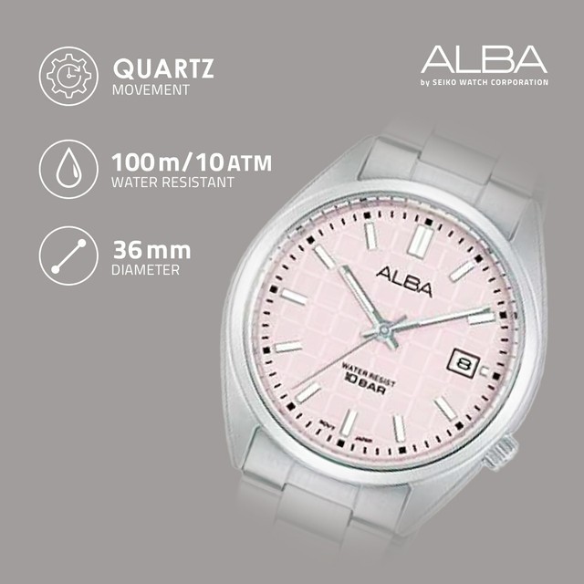 Jam Tangan Alba Unisex Silver Alba Gelato Ag8M43 Quartz Ag8M43X1 Termurah Terlaris Promo