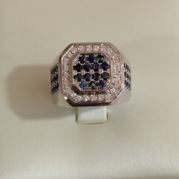 Cincin Pria Diamond Berlian Eropa Emas Asli 18K