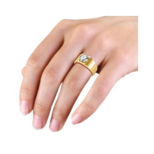 1901 Jewelry Cincin Pria Berlian Swarovski Lapis Emas