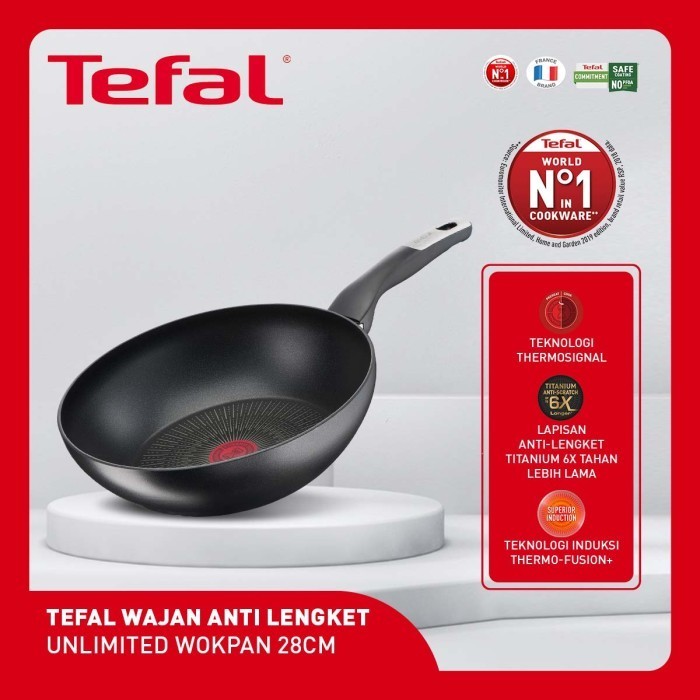 Tefal Unlimited Wokpan 28Cm - Premium Cookware / Wajan Anti Lengket