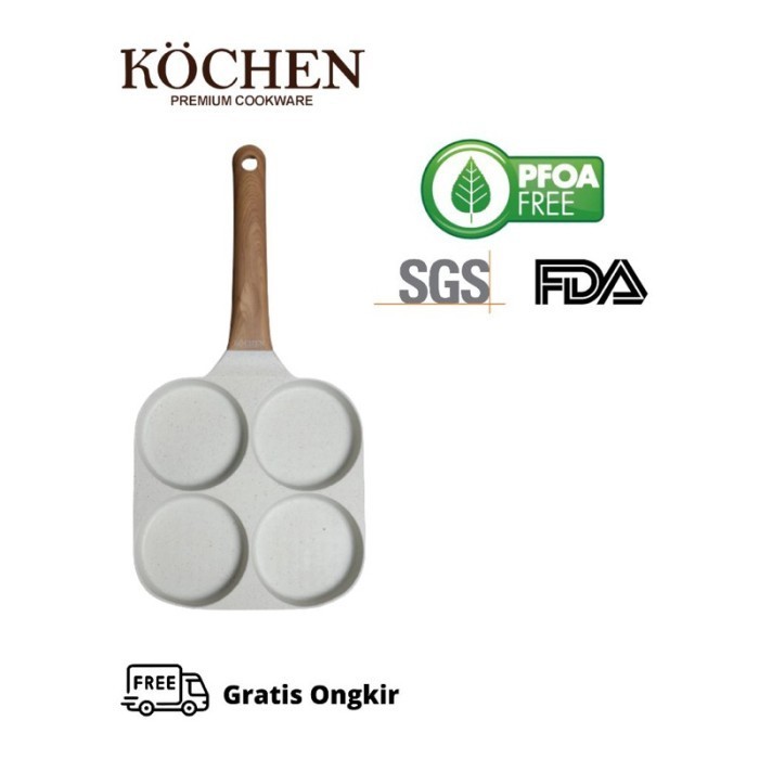 [Promo Buy1Get1] Kochen Fry Pan 24Cm Free Egg Pan 4 Lubang