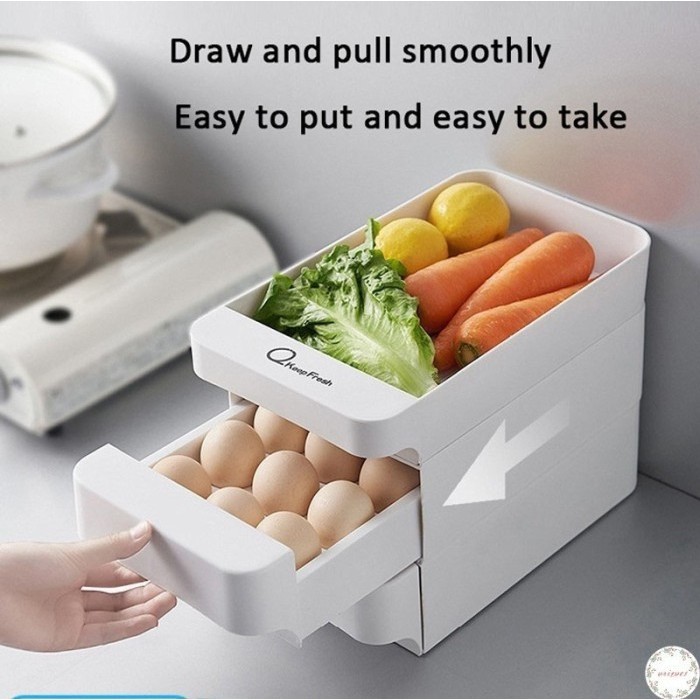 RAK TELUR SUSUN LACI KOTAK TEMPAT PENYIMPANAN STORAGE BOX MULTIFUNGSI