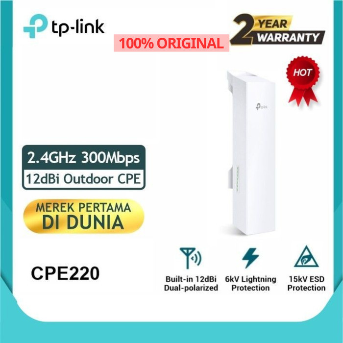Access Point Outdoor Tp-Link 2.4Ghz 300Mbps Cpe220 / Cpe 220 / Cpe-220