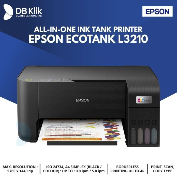 Printer Epson Ecotank L3210 A4 All In One-Epson L3210 Ink Tank Printer