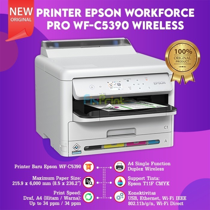 Printer Epson Workforce Pro Wf-C5290 Wf-C5390 Wi-Fi Duplex