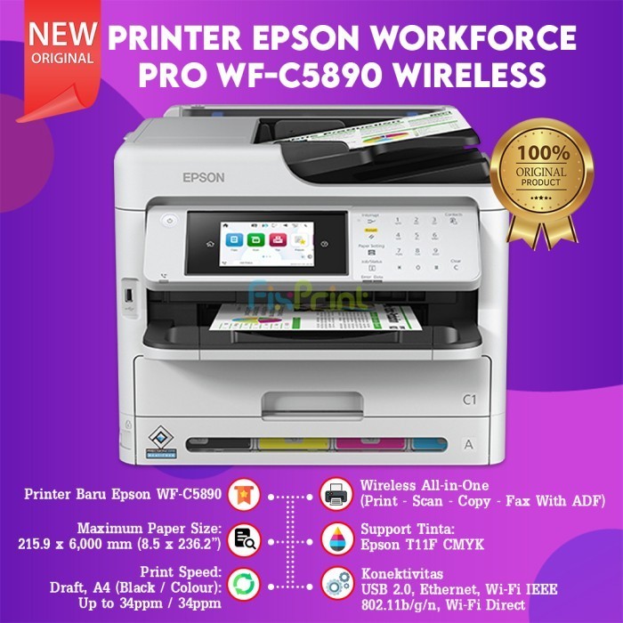 Printer Epson Wf-C5290 - Wifi Duplex Epson Workforce Pro Wf-C5390