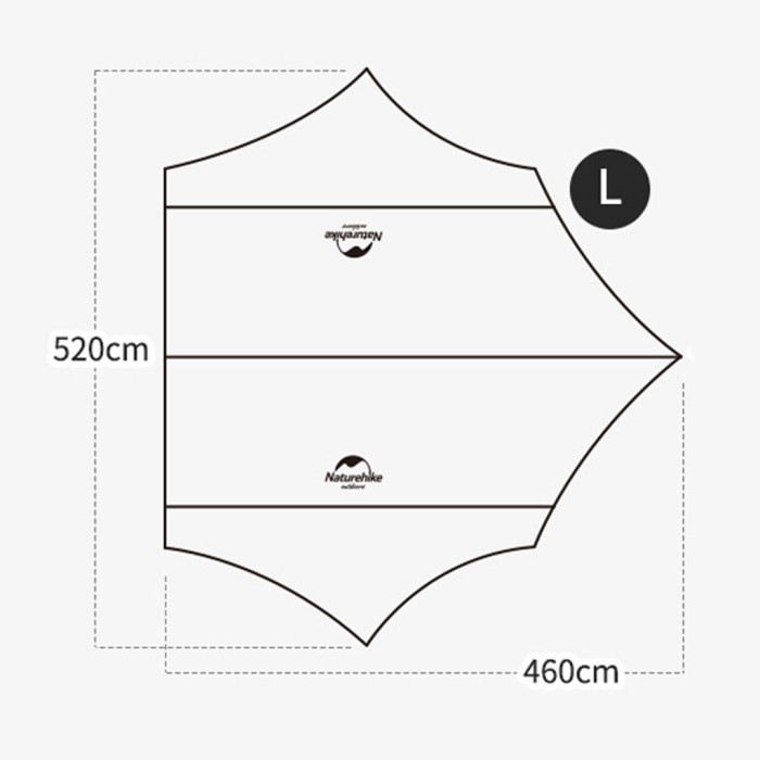 Tenda Kanopi Naturehike Nh16T013-S Large Tarp Hexagon With Poles