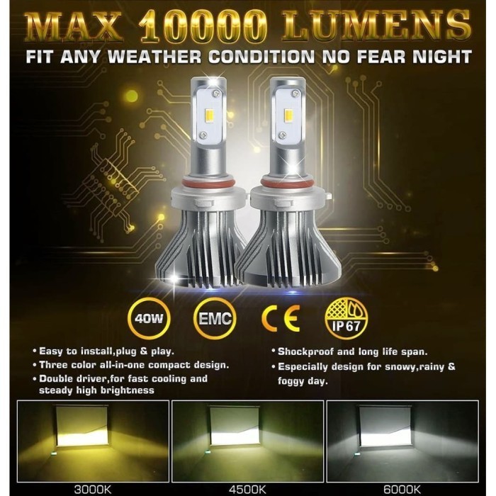 Lampu Mobil Led 880 881 H27 3 Warna Daytona Termurah Terlaris Promo