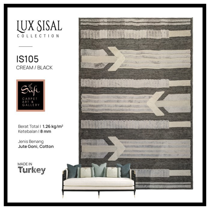 Karpet Lux Sisal 160X230 Anyaman Is105 Impor Turki