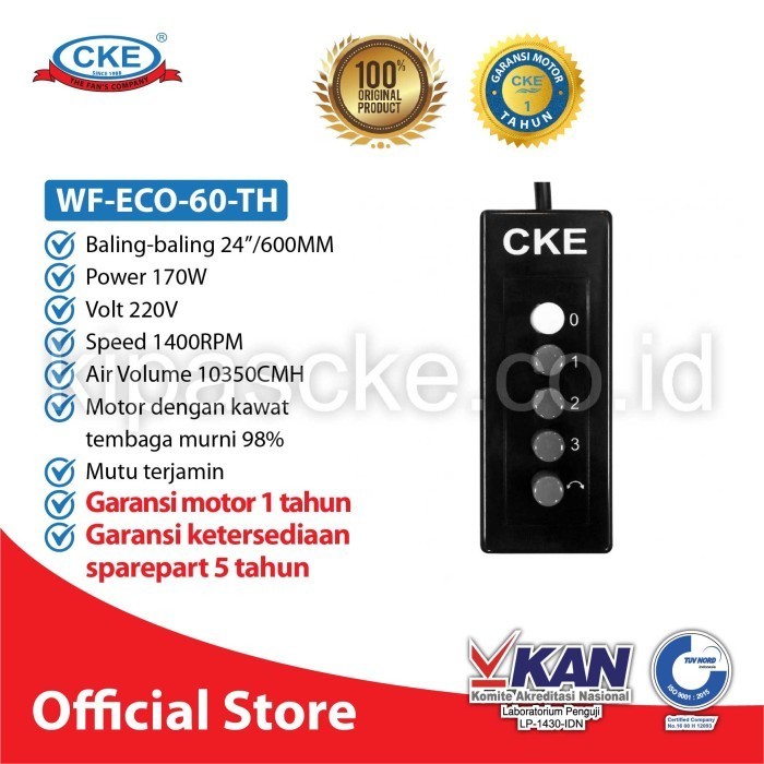 Wall Fan Cke Wf-Eco-60-Th 24 Inch Kipas Angin Dinding Tembok Rumah