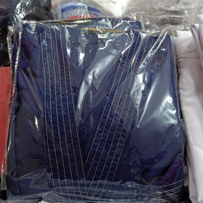 Jubah Pria Jumbo Gamis Pria Jubah Maroko Bahan Katun Denim - Biru, M Bayar di Tempat