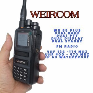Weircom Wr88 Plus Ht Dualband 10Watt Ip68 Waterproof Tahan Air 10W