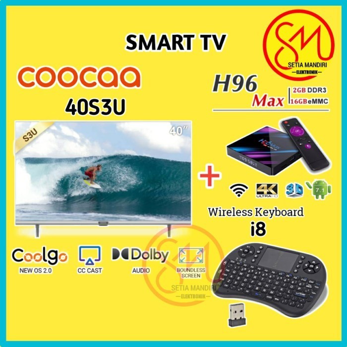 Coocaa 40S3U Smart Tv Led 40 Inch Digital Full Hd Bezelless Wifi Termurah Terlaris Promo