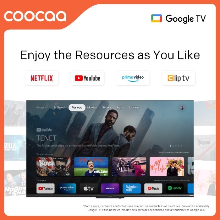 [Google Tv] Coocaa 50 Inch Smart Led Tv - Flicker Free -(Coocaa 50Y72) Termurah Terlaris Promo