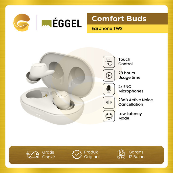 Eggel Comfort Buds Sleep + Tws Bluetooth Earphone With Anc Enc Gaming