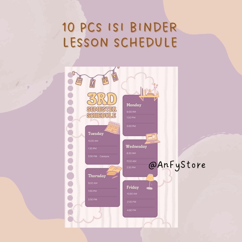 

(10 PCS) ISI BINDER LOOSE LEAF LESSON SCHEDULE A5