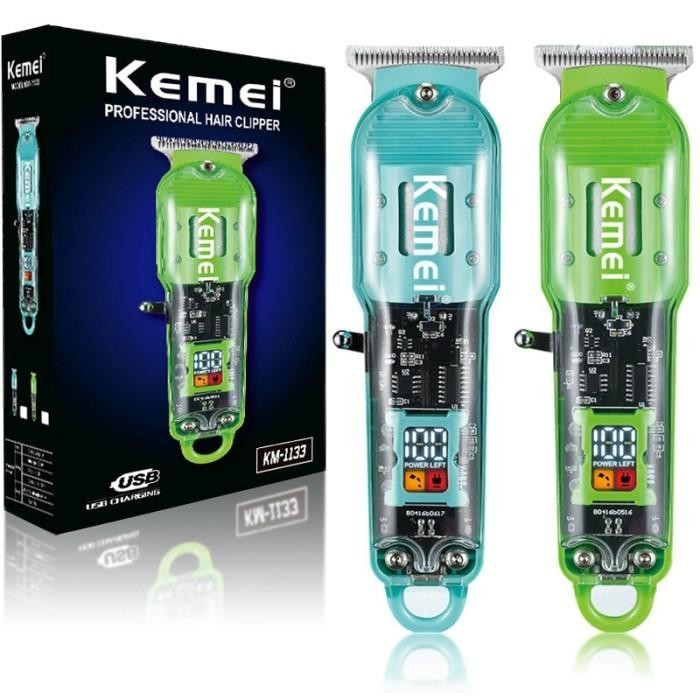 Kemei Mesin Cukur Km-1133 Alat Cukur Rambut Transparan Hair Clipper