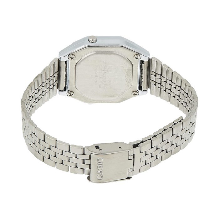 Casio General La680Wa-4Cdf Ladies Flower Design Digital Dial Stainles