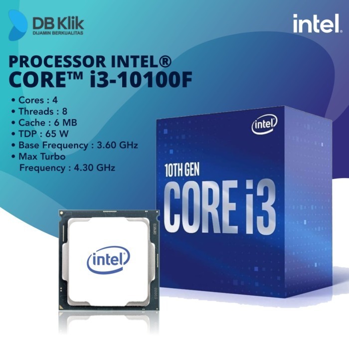 Processor Intel Core I3-10100F Box Lga1200 - Proc Intel Core I3 10100F Termurah Terlaris Promo