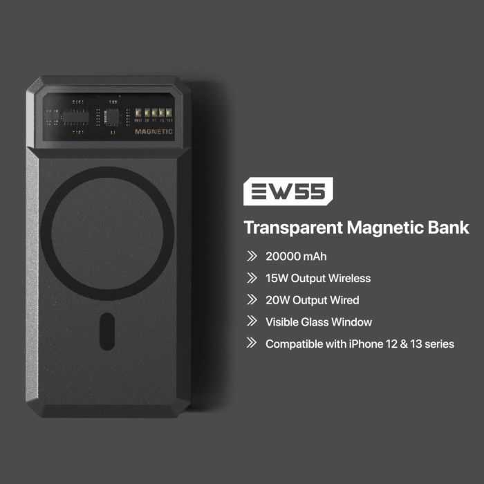 Kiip Wireless Ew55 Power Bank Magnetic Magsafe 20W Fast Charging Typec