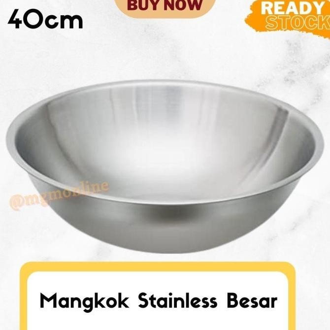 Baskom stainless 40CM TEBAL mangkok Mixing Bowl Jumbo rickostore