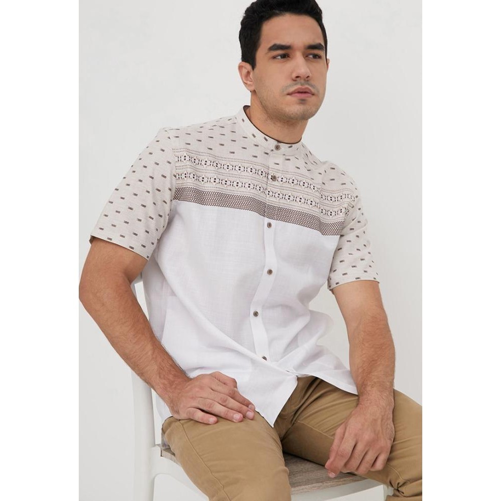 Men'S Top Kemeja Koko Lengan Pendek Comfort Fit Kairi - Khaki