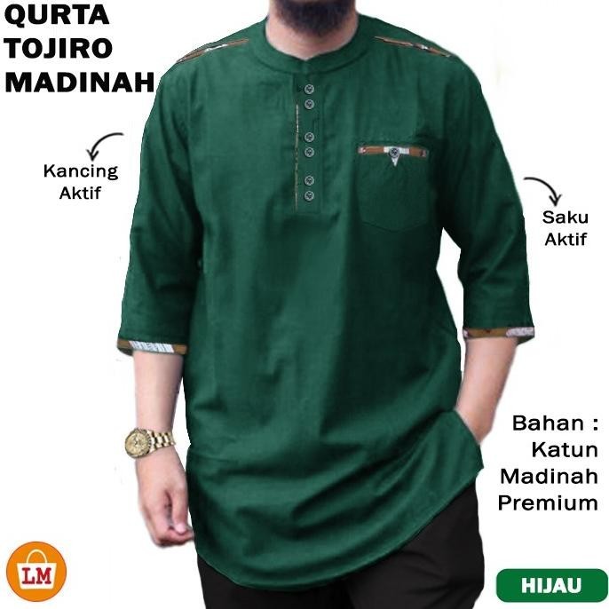 Lm 28051-28057 Baju Koko Pria Muslim Qurta Tojiro Madinah M - Xxl