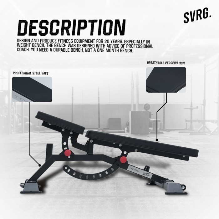 Svrg. Gym Bench Yoru Adjustable Gym Bench - Weightlifting Bench