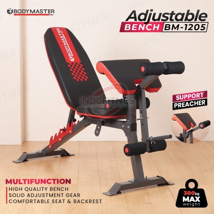 Bodymaster Adjustable Bench Bm-1205He - Bangku Kursi Sit Up Gym Fitnes