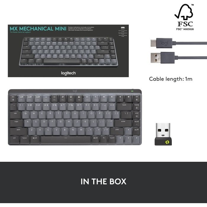 Keyboard Logitech Mx Mini Mechanical Wireless + Bluetooth (920-010783)