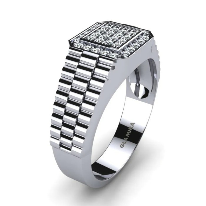 Cbc01 - Cincin Cowok Berlian Eropa Natural Emas Asli 750 Diamond F Vvs