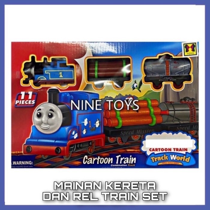 FREE BATERAI TRAIN TRACK SET CARTOON TRAIN MAINAN KERETA REL