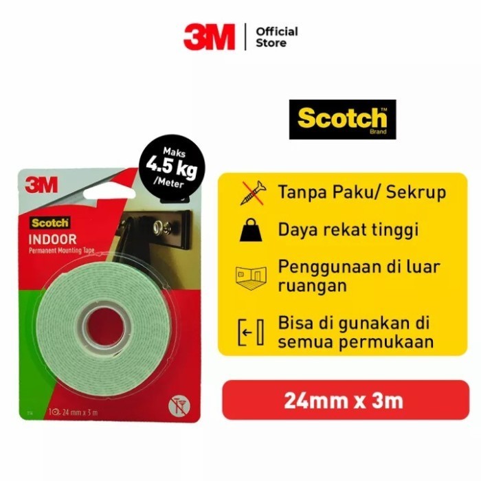 

DISKON Double Tape 3M Indoor Permanent Mounting 4,5kg 24 mm x 3 m Scotch