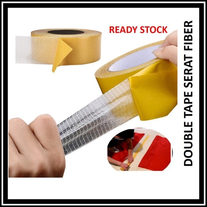 

JUAL (T)erpopule(R) PROMO Double Tape Fiber Lakban PET Serat Fiber Tahan