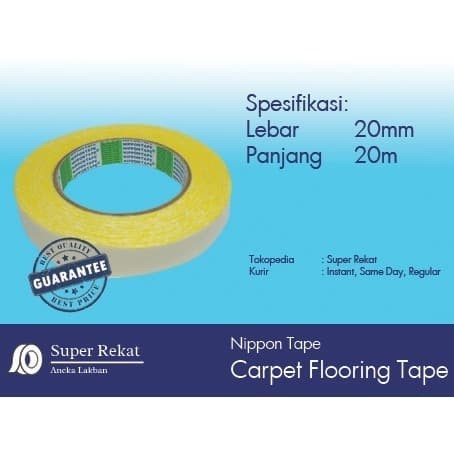 

HARGA DISKON Lakban/ isolasi/ selotip/ double tape Nylon untuk karpet (20mm x 20m)