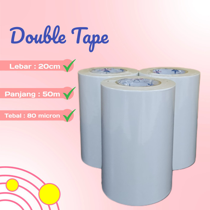 

HRG DISKON Double Tape Size 20cm x 50meter / doubletape jumbo 20cmx50m