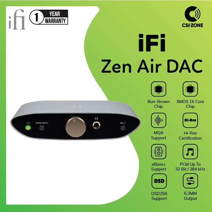 Ifi Zen Air Dac Hi-Res Desktop Dac / Headphone Amp With Xbass+