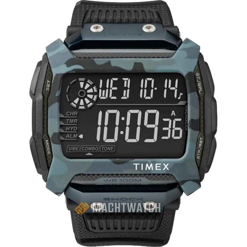 Jam Tangan Pria Timex Command Shock TW5M18200 Digital Dial Black Resin Strap