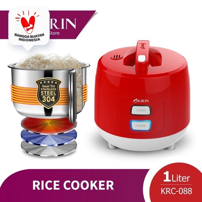 Kirin Rice Cooker Stainless 1 Liter Krc-088