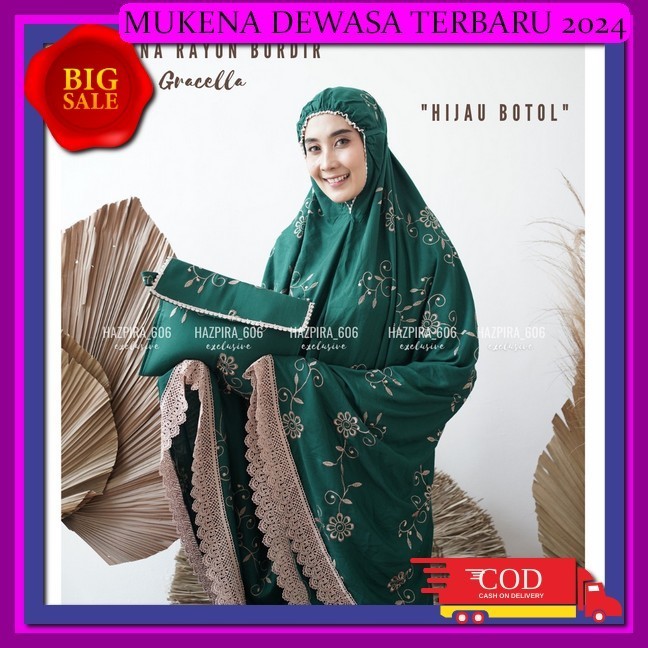 Mukena Terbaru 2024 Kekinian Mewah Rukuh Remaja Bahan Adem Mukeynah Waita Ramadhan Idul Fitri Rukuh 
