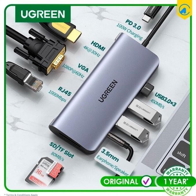 Ugreen 10 In 1 Usb C Multifunction Adapter Space Gray 80133