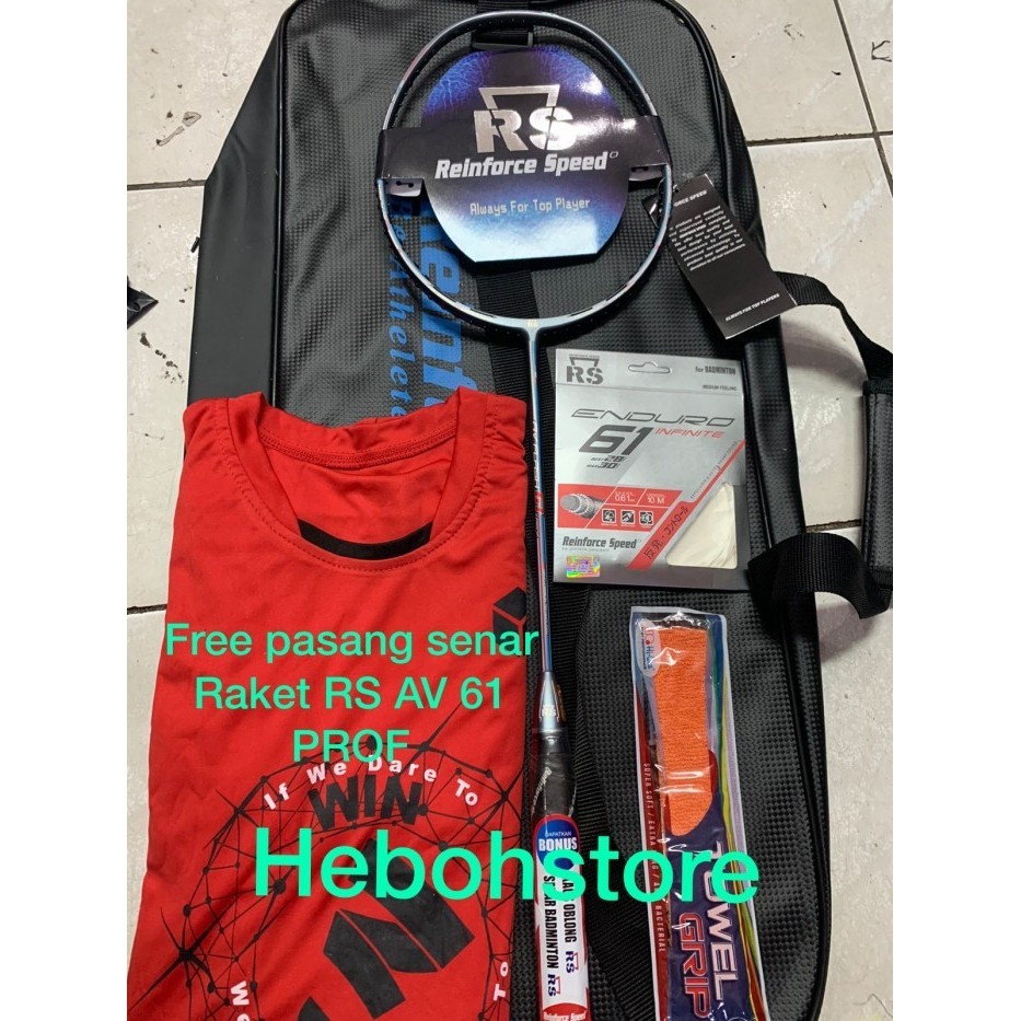 Raket Badminton NEW RS AV FLASH 61 PROF FULL SET KOMPLIT ORIGINAL