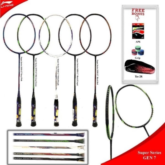 Raket Badminton Bulutangkis Lining Li-ning SS 68 78 88 98 G7 Original