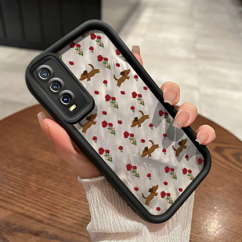 Casing Hp VIVO Y20 Y20s Y20i Y20T Y12s Y12a Y30G Y11s Case hp ponsel pola anjing Casing bunga rusak 