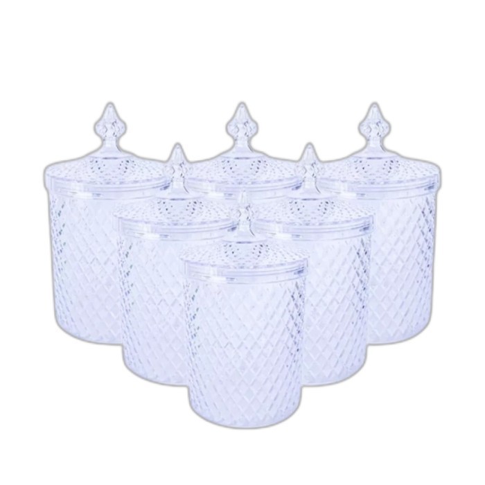 6 Set Toples Kue Kristal / Toples Lebaran / Toples Kaca