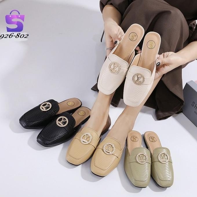 Gudang Tas - Sepatu Loafers Wanita Sandal Slop Kulit Import Murah