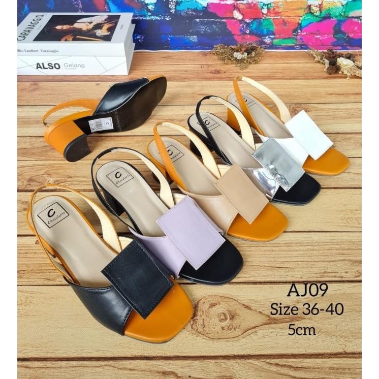 Abbushoes Aj 09 Hak Tahu Tali Kotak Wanita 5Cm